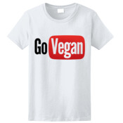 Go Vegan Youtube Cotton Ladies Tshirt